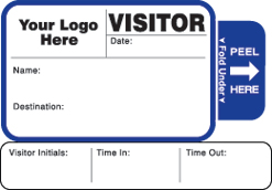 One Day Time-Expiring Visitor Badge, TAB-Expiring, Visitor Pass Badge Style #814