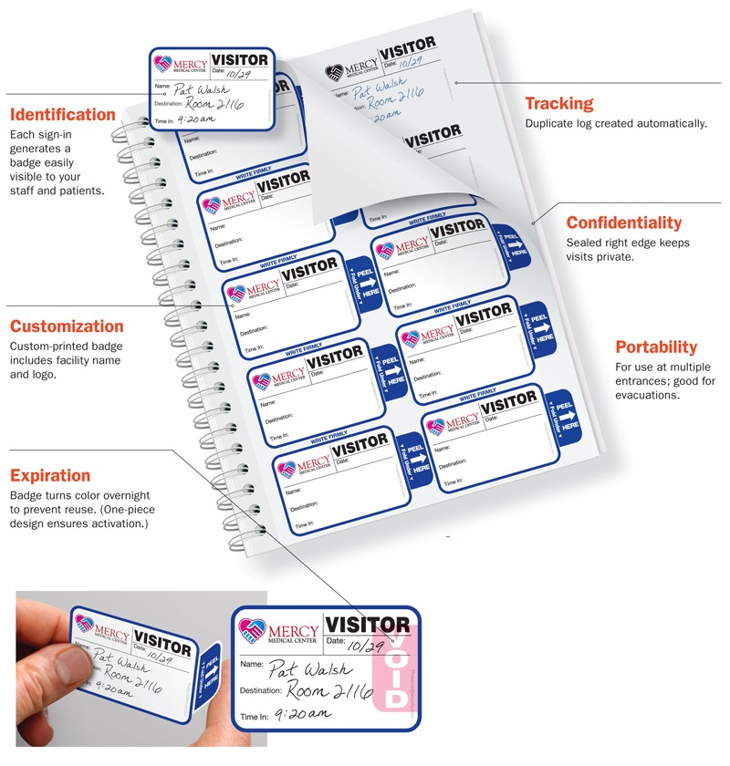 Visitor Badge Sign-in Books for Hospitals
