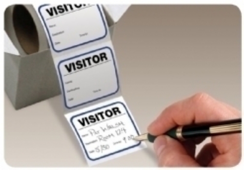 Rolled badges for manual sign in - economical visitor passes