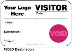 One Day Time-Expiring Visitor Badge, DOT-Expiring Visitor Pass #808D