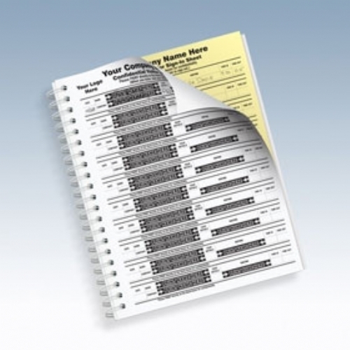 Confidential Sign-In Book, keep company business private, 2-part carbonless form