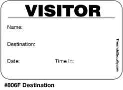 One Day Time-Expiring Visitor Badge, FULL-Expiring Visitor Pass #806F
