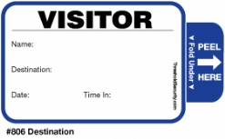 One Day Time-Expiring Visitor Badge, TAB-Expiring Visitor Pass #806
