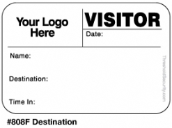 One Day Time-Expiring Visitor Badge, FULL-Expiring Visitor Pass #808F