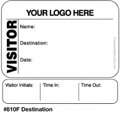 One Day Time-Expiring Visitor Badge, FULL-Expiring Visitor Pass #810F