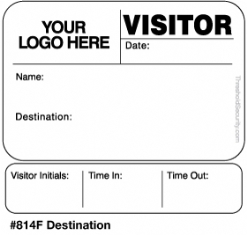 One Day Time-Expiring Visitor Badge, FULL-Expiring Visitor Pass #814F