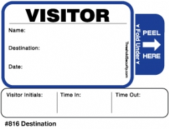 One Day Time-Expiring Visitor Badge, TAB-Expiring Visitor Pass #816